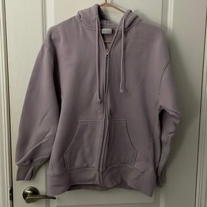aritzia cozy af boyfriend zip up, size 1